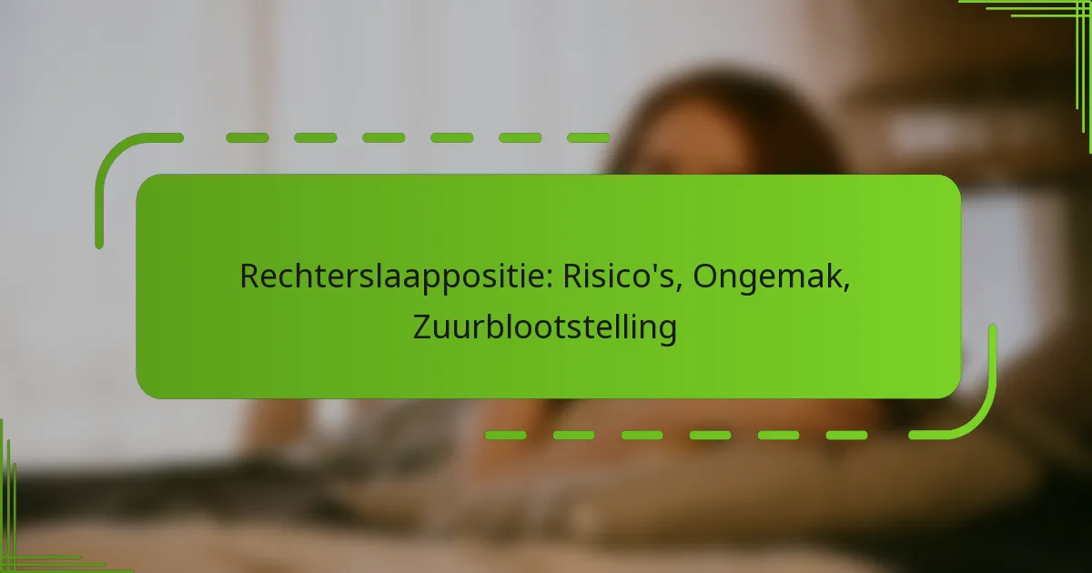Rechterslaappositie: Risico’s, Ongemak, Zuurblootstelling